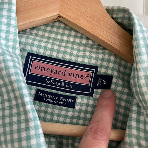 Vineyard Vines Men's Murray Button Down Shirt  XL Mint Green White - Picture 6 of 8